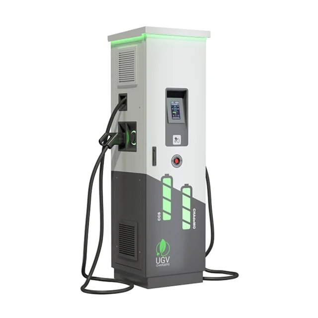 Stație de încărcare rapidă DC 90 kW UGV A90 – 2× CCS2 (UGV-A90DG-C90C90-D-RMH)